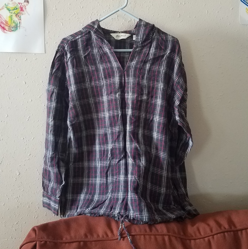 Vintage Eddie Bauer Flannel Hoodie